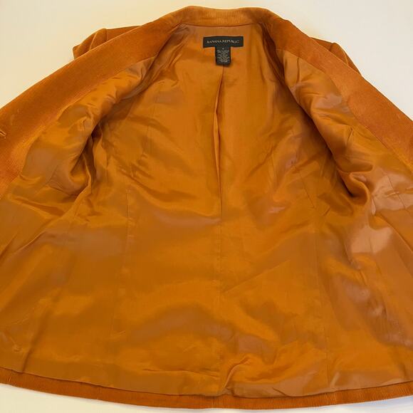 Vintage Banana Republic Corduroy Blazer Size 0 Pumpkin Orange Y2K - Picture 11 of 16